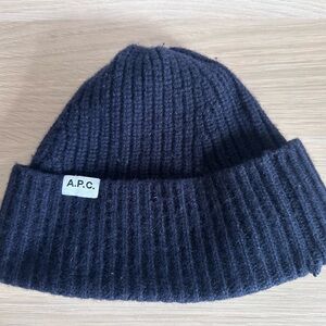 A.P.C. Dark Blue Knit Beanie